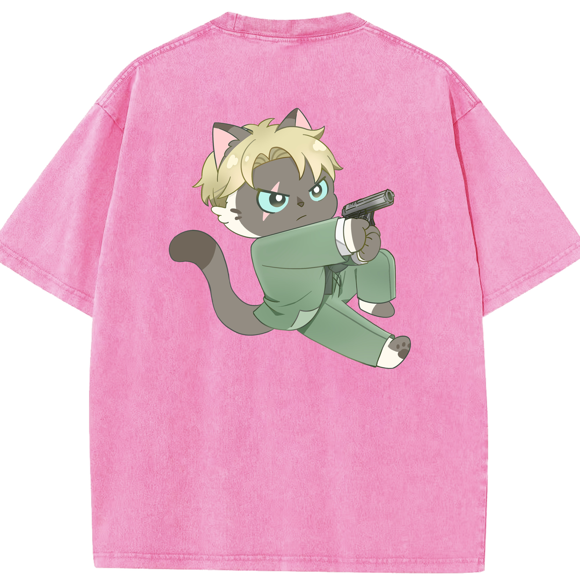 （画像用） SPY×FAMILY间谍家家酒 綿100% ヴィンテージ風 半袖Tシャツ（背面プリント）